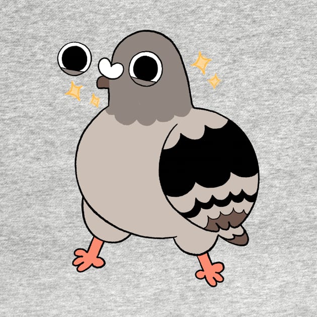 Happy Pigeon by chuckdrawsthings